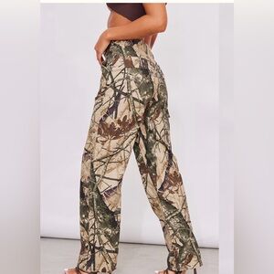 PrettyLittleThing Camouflage Print Trousers